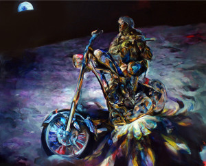 Na Měsíci / On the Moon, oil on canvas 200 x 250 cm, 2011